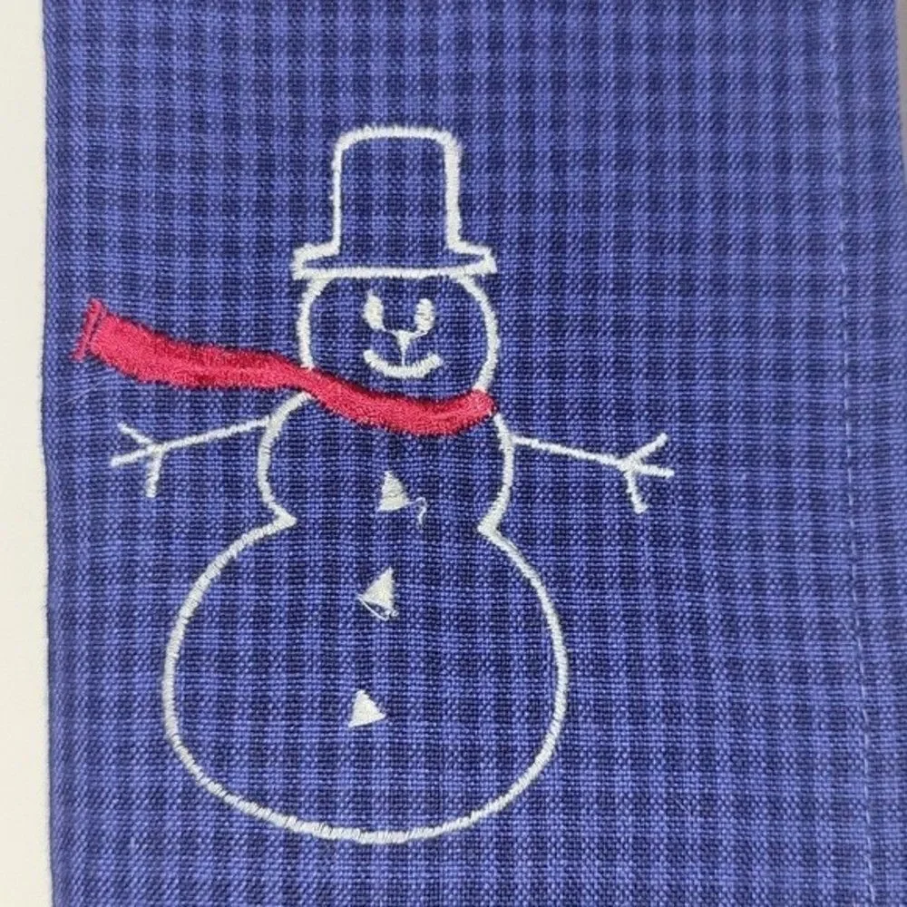 2 NWOT Christmas Tea Towels 1 from Crate & Barrel, 1 no tag. Gingham & Santa …